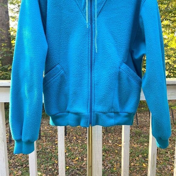 Vintage 90s ELCO Blue Fleece Zip Up Sweatshirt - Picture 5 of 8